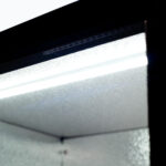Image of the LED light of a bromic BB0330GDS-NR-1 under bench display bar fridge.
