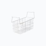 Image of a white basket with upright handles that fits a bromic CF0300ATCG-NR chest freezer.