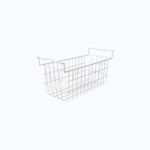 Image of a white basket with upright handles that fits a bromic CF0300FTSS-NR chest freezer.
