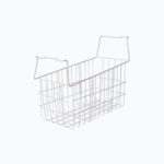 Image of a white basket with upright handles that fits a bromic CF0400ATCG-NR chest freezer.