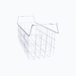 Image of a white basket with upright handles that fits a bromic CF0500FTFG-NR chest freezer.