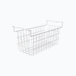 Image of a white basket with upright handles that fits a bromic CF0700FTSS-NR chest freezer.