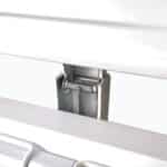 Image of a metal hinge from a bromic CF0700FTSS-NR chest freezer.