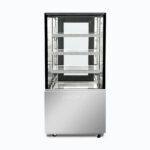 Image of a 660mm wide stainless steel cold food display, front view.
