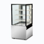 Image of a 660mm wide stainless steel cold food display, right angled view.