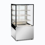 Image of a 660mm wide stainless steel hot food display, left angled view.