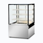 Image of a 900mm wide stainless steel hot food display, right angled view.