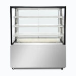 Image of a 1200mm wide stainless steel hot food display, front view.
