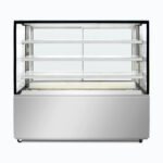 Image of a 1500mm wide stainless steel hot food display, front view.