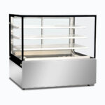 Image of a 1500mm wide stainless steel hot food display, left angled view.