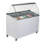 Bromic GD0007S-NR ice cream display freezer with clear canopy, showcasing colourful gelato and ice cream tubs, designed for dessert parlours and cafés.