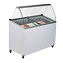 Bromic GD0007S-NR ice cream display freezer with clear canopy, showcasing colourful gelato and ice cream tubs, designed for dessert parlours and cafés.