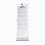 Image of a 374L display medical and vaccine fridge, front view.