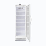 Image of a 374L display medical and vaccine fridge, door opened.