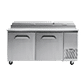 Bromic PP1700 pizza prep fridge with sliding top lids and spacious ingredient storage, designed for efficient food prep in pizzerias and commercial kitchens.