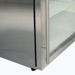 Image of the handle of a bromic UBC0140GD-NR under bench display fridge.