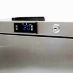 Image of the temperature controller of a bromic UBC0140SD-NR under bench storage fridge.