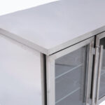 Image of the bench top of a bromic UBC1360GD-NR under bench display fridge.