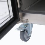 Image of the castors of a bromic UBC1360GD-NR under bench display fridge.