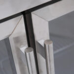 Image of the handle of a bromic UBC1360GD-NR under bench display fridge.