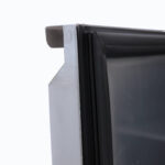 Image of the handle of a bromic UBC1360SD-NR under bench storage fridge.