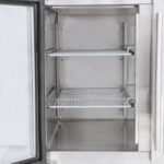 Image of the shelves of a bromic UBC1795GD-NR under bench display fridge.
