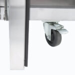 Image of the castors of a bromic UBC2230GD-NR under bench display fridge.