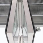 Image of the door details of a bromic UBC2230GD-NR under bench display fridge.