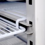 Image of the shelf rails of a bromic UC1300SD-NR upright storage fridge.