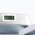 Image of the temperature display of a bromic UF0374S-NR upright display freezer.