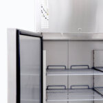 Image of the inside of a bromic UF1300SDF-NR upright storage freezer.