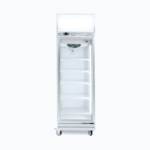 Bromic upright fridge GD0500LF, front view, designed for efficient storage and easy access to cold beverages and perishables in commercial settings such as cafes and restaurants
