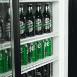 Image of the glass of a bromic GM0980LS-NR upright display fridge.
