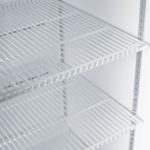 Image of the shelves of a bromic GM1000LBCAS upright display fridge.
