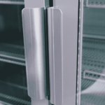Image of the handle of a bromic GM1100S-NR upright display fridge.