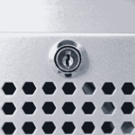 Image of the lock of a bromic GM1100S-NR upright display fridge.